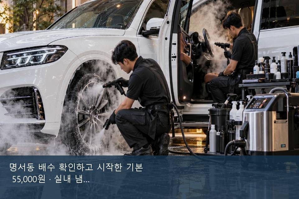명서동 배수 확인하고 시작한 기본 55,000원 · 실내 냄새를 연 기록
